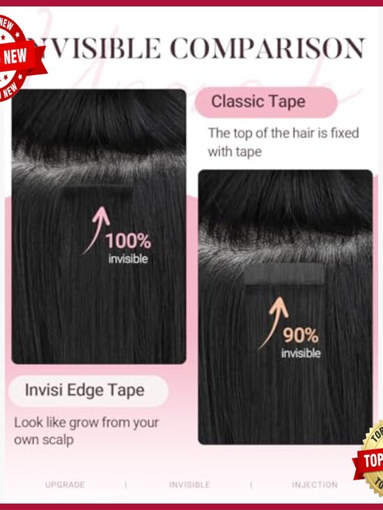 16 Inch Human Hair Tape Extensions 50g 20pcs Seamless Invisible main image 6